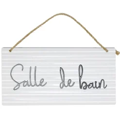 Pancarte décorative pièces de la maison en métal blanc < Gifi Outlet