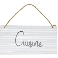 Pancarte décorative pièces de la maison en métal blanc < Gifi Outlet