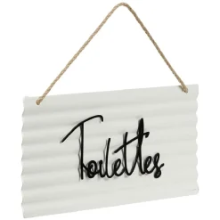 Pancarte décorative pièces de la maison en métal blanc < Gifi Outlet