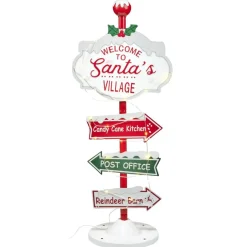 Pancarte de Noël décorative lumineuse 32LED solaire H93cm < Gifi Clearance