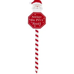 Pancarte de Noël en bois rouge et blanc H50cm (3 modèles)