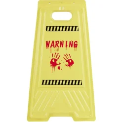Pancarte de sol alerte zombie rouge et jaune H53cm