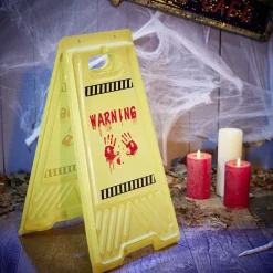 Pancarte de sol alerte zombie rouge et jaune H53cm