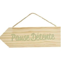 Pancarte en bois à suspendre avec message L30xH10cm < Gifi New