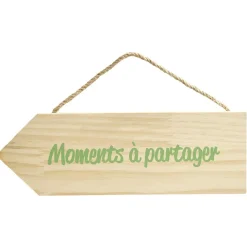 Pancarte en bois à suspendre avec message L30xH10cm < Gifi New
