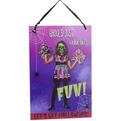 Pancarte Halloween bal de promo zombie à suspendre métal < Gifi Clearance