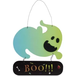 Pancarte Halloween fantôme bois bleu < Gifi Best