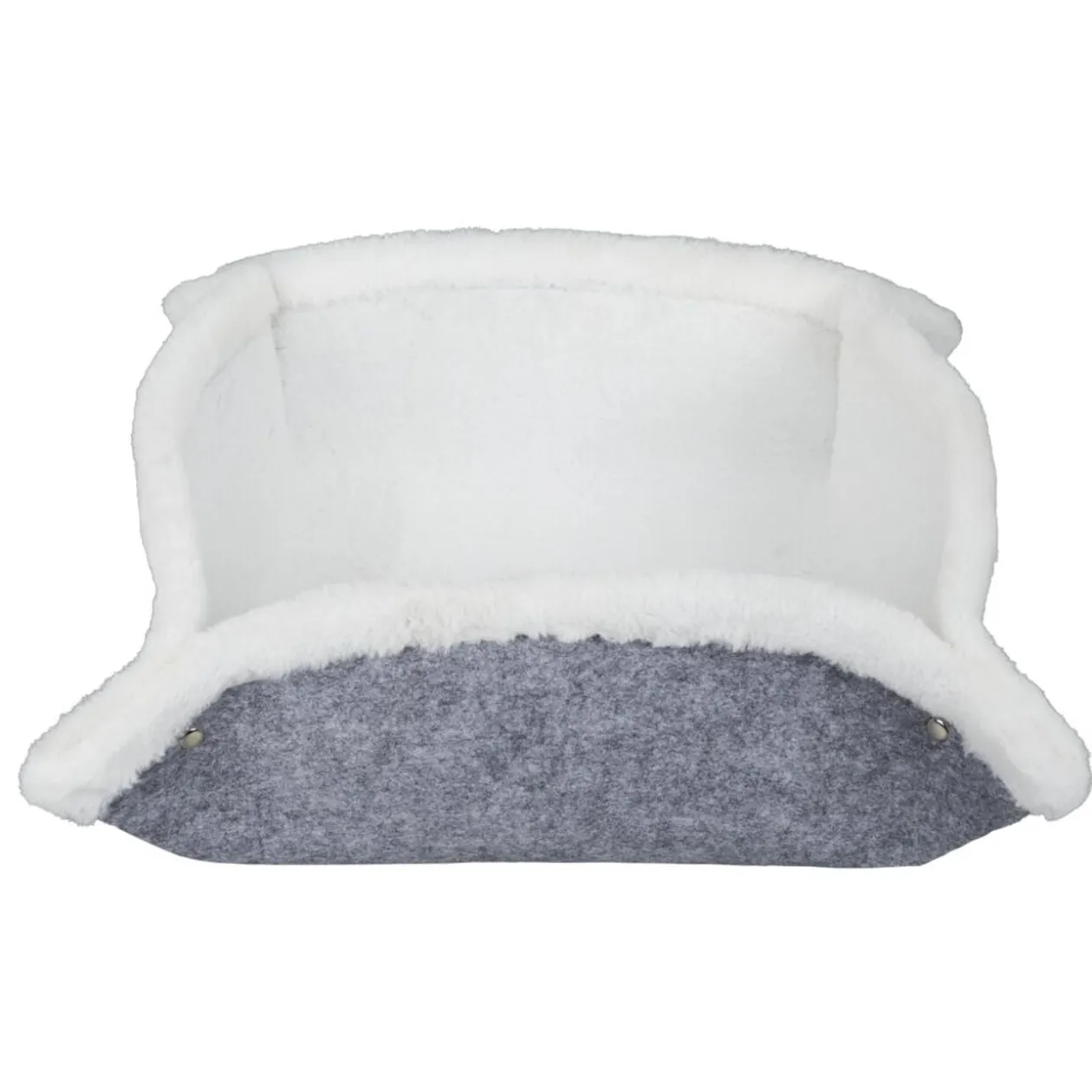 Panier couchage chat modulable gris et blanc 68x68cm