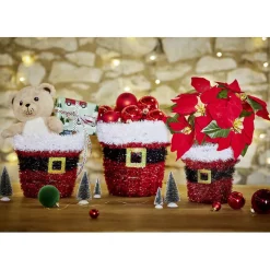 Panier décoration de Noël guirlande rouge 3 pièces Ø25xH22cm < Gifi Online