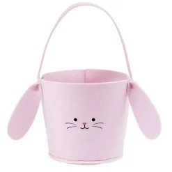 Panier décor Pâques feutrine Ø13xH14,5cm (4 modèles)
