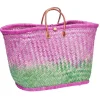 Panier de plage en fibre naturelle et cuir (plusieurs modèles)