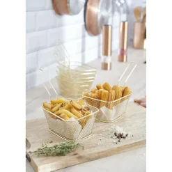 Panier de présentation métal doré ou argenté 24x11xH13,5cm < Gifi Hot