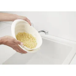 Panier égouttoir rotatif double couche 2en1 blanc Ø23xH10,5cm
