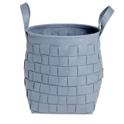 Panier à linge 29L feutrine bleu Ø32xH36cm < Gifi Hot