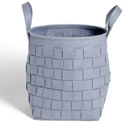 Panier à linge 29L feutrine bleu Ø32xH36cm < Gifi Hot