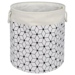 Panier à linge 72L motifs noir beige < Gifi Best