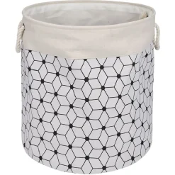 Panier à linge 72L motifs noir beige < Gifi Best