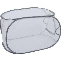 Panier à linge 72L pliable filet gris 38x38xH64cm