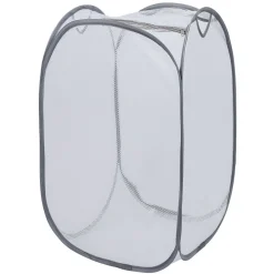 Panier à linge 72L pliable filet gris 38x38xH64cm
