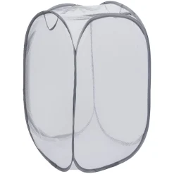 Panier à linge 72L pliable filet gris 38x38xH64cm