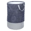 Panier à linge 60L tissu gris Ø38xH55cm