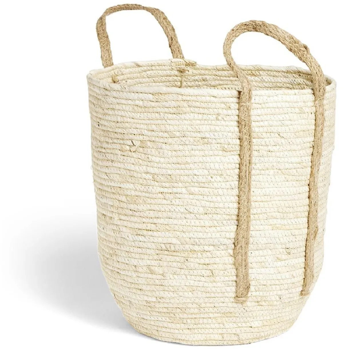 Panier à linge ronde 43L fibre de maïs beige Ø36xH40cm < Gifi Outlet