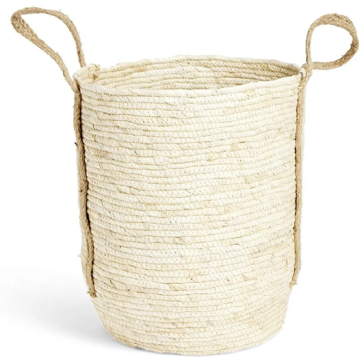 Panier à linge ronde 43L fibre de maïs beige Ø36xH40cm < Gifi Outlet