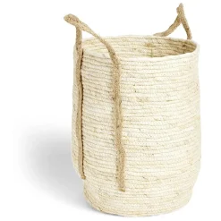 Panier à linge ronde 43L fibre de maïs beige Ø36xH40cm < Gifi Outlet