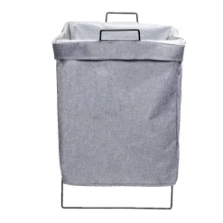 Panier à linge tissu coton beige structure métal 36x28xH55cm < Gifi Sale