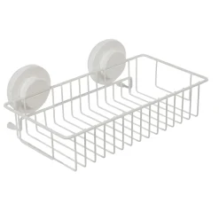 Panier serviteur de douche à ventouse blanc