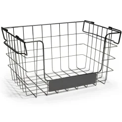 Panier superposable taille M métal noir 34,5x24x19cm