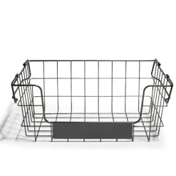 Panier superposable taille S métal noir 34,5x24x14cm < Gifi Hot
