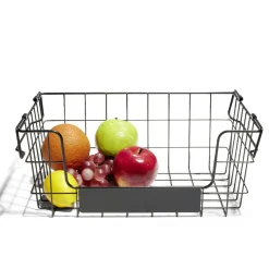 Panier superposable taille S métal noir 34,5x24x14cm < Gifi Hot