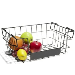 Panier superposable taille S métal noir 34,5x24x14cm < Gifi Hot
