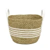 Panière avec grandes anses fibre et coton Ø28xH24cm Taille S