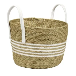 Panière avec grandes anses fibre et coton Ø32xH28cm Taille L