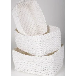 Panière blanche tressée x3 < Gifi Clearance