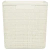 Panière Box Cube effet jute 17L 27x27x27cm beige