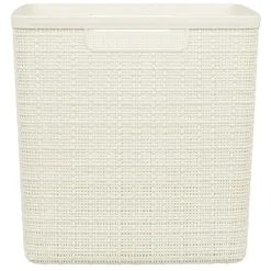 Panière Box Cube effet jute 17L 27x27x27cm beige