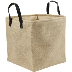 Panière Box Cube effet jute 31x31x31cm beige < Gifi New