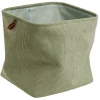 Panière Box Cube effet velours 31x31x31cm vert