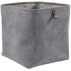 Panière Box Cube effet velours 31x31x31cm gris < Gifi Clearance