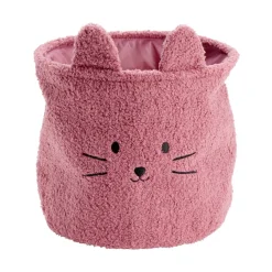 Panière Box Cube enfant bouclette animal mignon avec oreilles Ø30xH27cm (2 modèles)