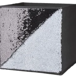 Panière Box Cube sequin noir 31x29x31cm < Gifi Discount