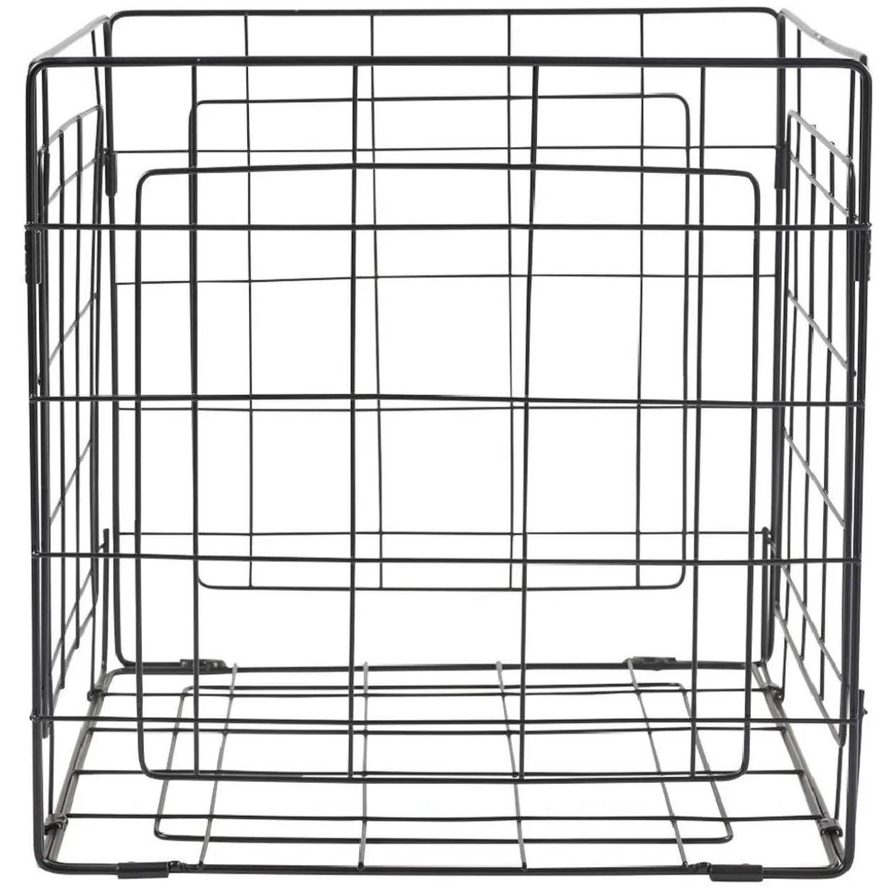 Panière Box Cube 31x31x31cm métal noir