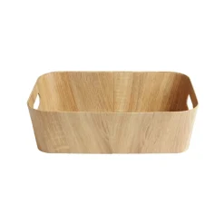 Panière carton et papier imitation bois 37x26xH11cm