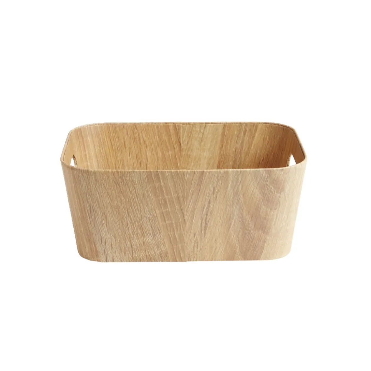 Panière carton et papier imitation bois 26x18xH11cm