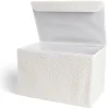 Panière coffre pliable tissu bouclette blanc 38x25xH25cm