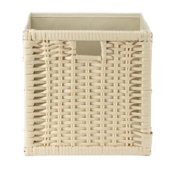 Panière de rangement Box Cube carrée 1 face tressée 27x27x27cm < Gifi Discount
