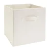 Panière de rangement Box Cube cartonnée blanche à rayures 31x31xH29cm